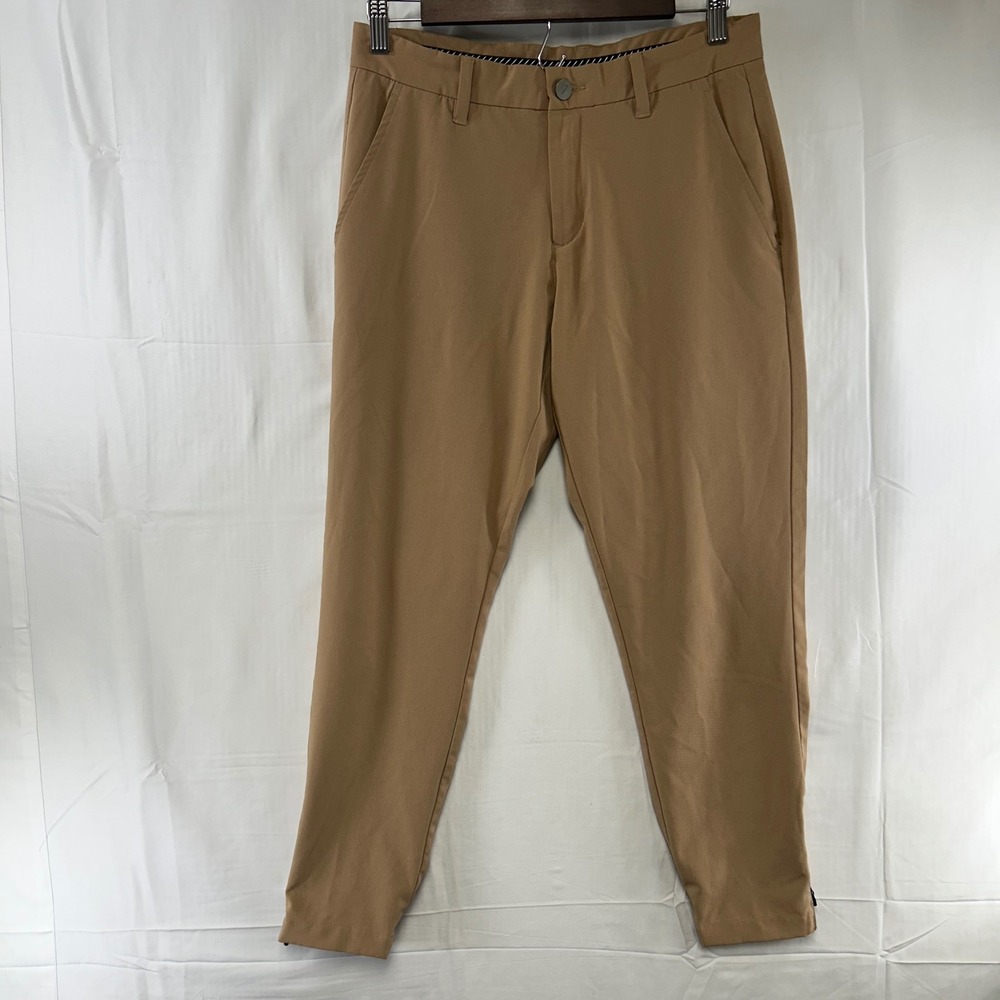 Primo Golf Pants Mens 30 Short Tan Tapered Zipper Cuff Performance